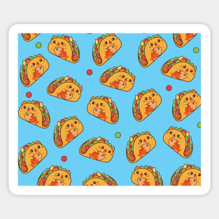 Tacocat pattern blue Sticker